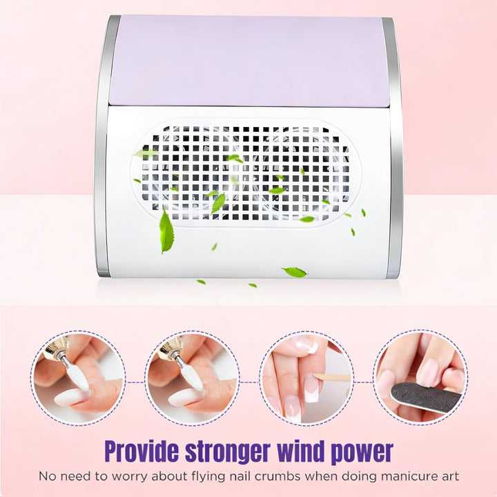 Nagelstaubsauger mit Filter Nagelfräser Staubabsaugung 80W Nagelfeile für Staubfreie Maniküre Set mi