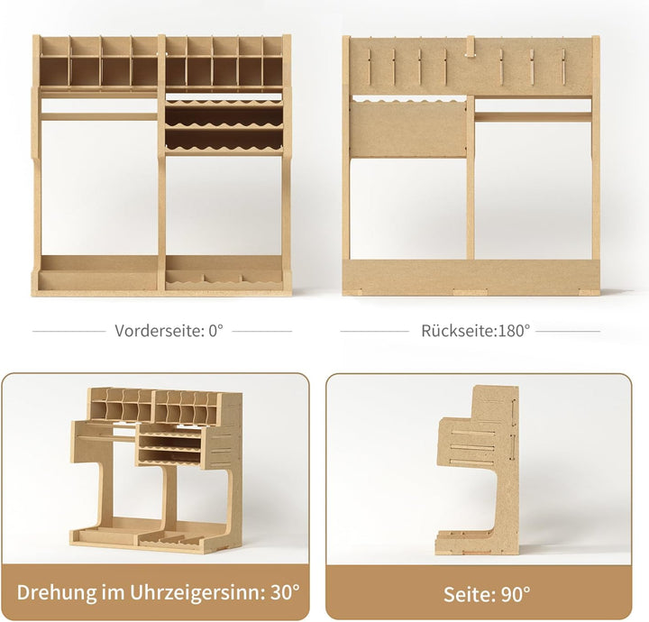 Bucasso Hölzern Modell Farbregal Organizer Farbständer, Bastel-Farbregal MDF-Material, Model Tools R