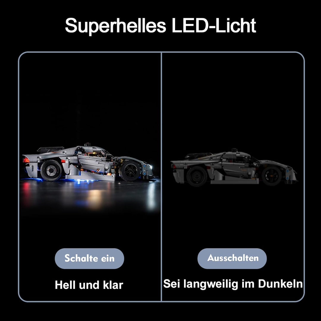Led Licht Set Kompatibel mit Lego Technic Koenigsegg Jesko Absolut Grey Hypercar (Kein Modell), Deko