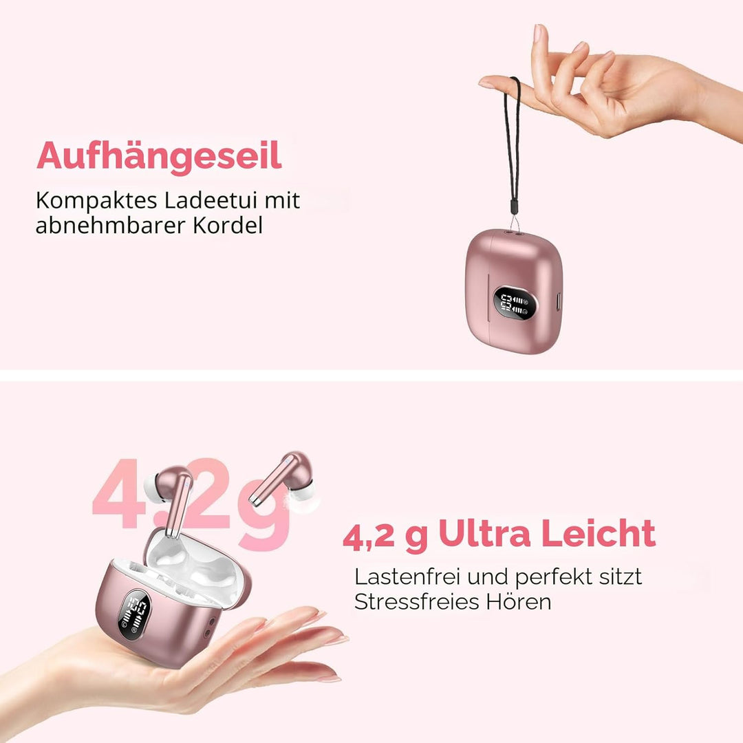 QXQ Bluetooth Kopfhörer, 2026 Neue Kopfhörer Kabellos Sport In Ear Bluetooth 5.4 Headphones mit 4 Mi