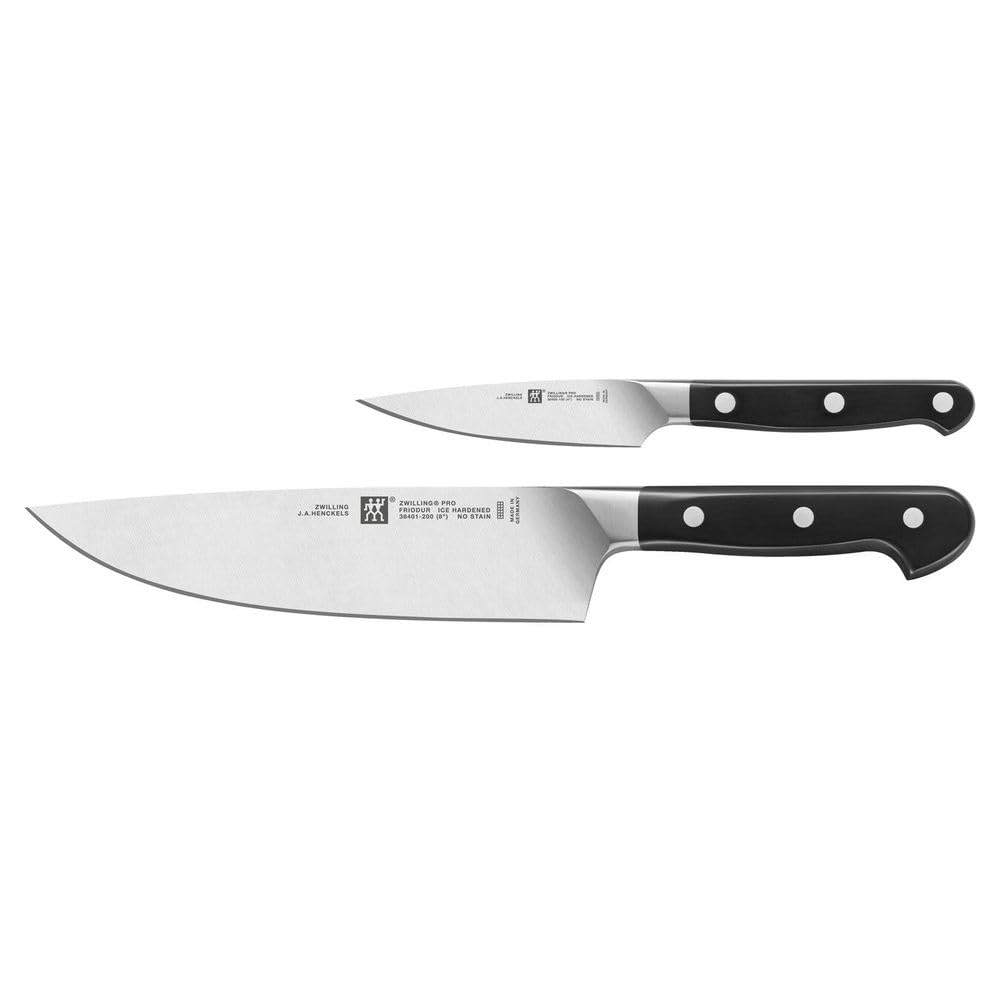 ZWILLING Pro Messerset, 2-tlg., Spick- und Garniermesser/Kochmesser, 10 und 20 cm, Rostfreier Spezia