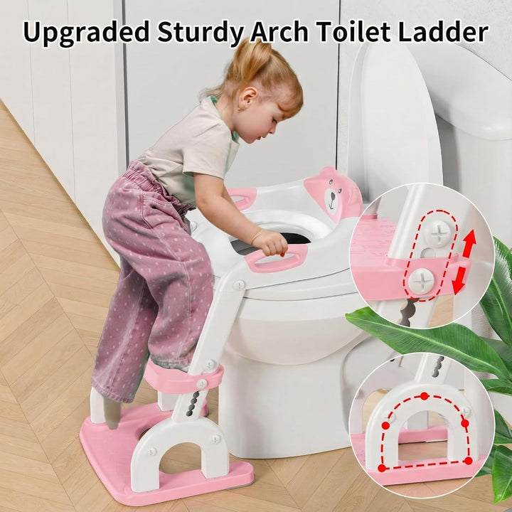 Toilettensitz Kinder mit Treppe, Upgraded WC Aufsatz für Kinder für Jungen und Mädchen, 2-in-1 Toile