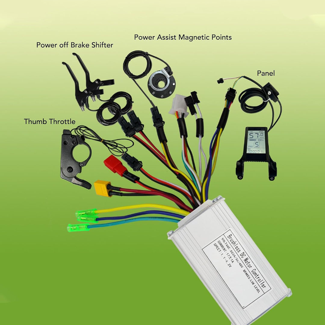 BuyWeek E-Bike Brushless Motor Controller Kit, DC 24V 36V 48V 250W-350W 17A 3 Modus Sinuswellen Regl