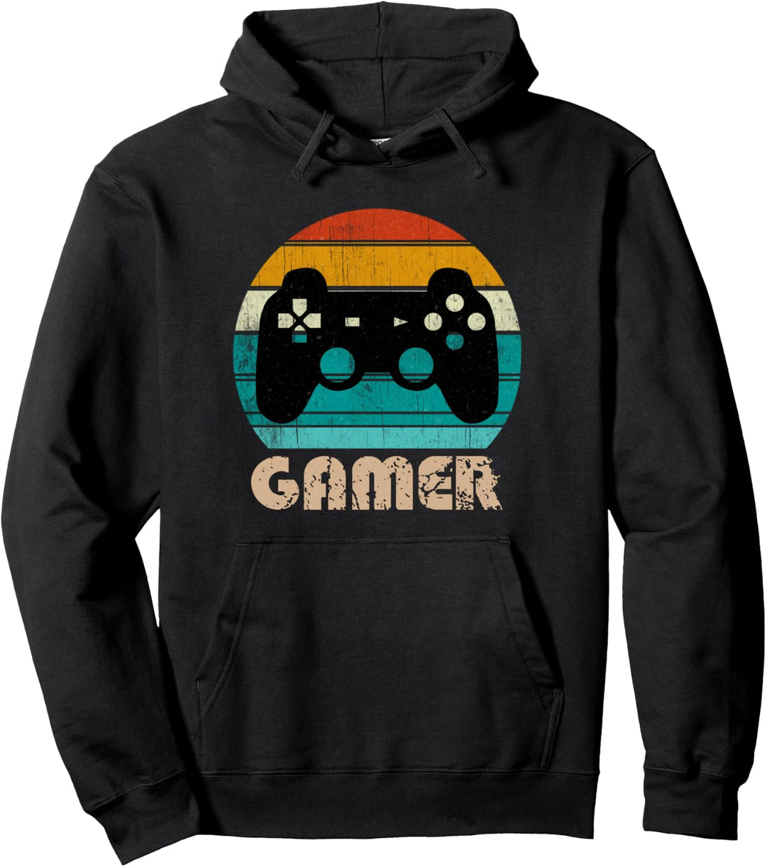 Retro Gamer Zocker Videospiele Jungen Mädchen Teenager Pullover Hoodie