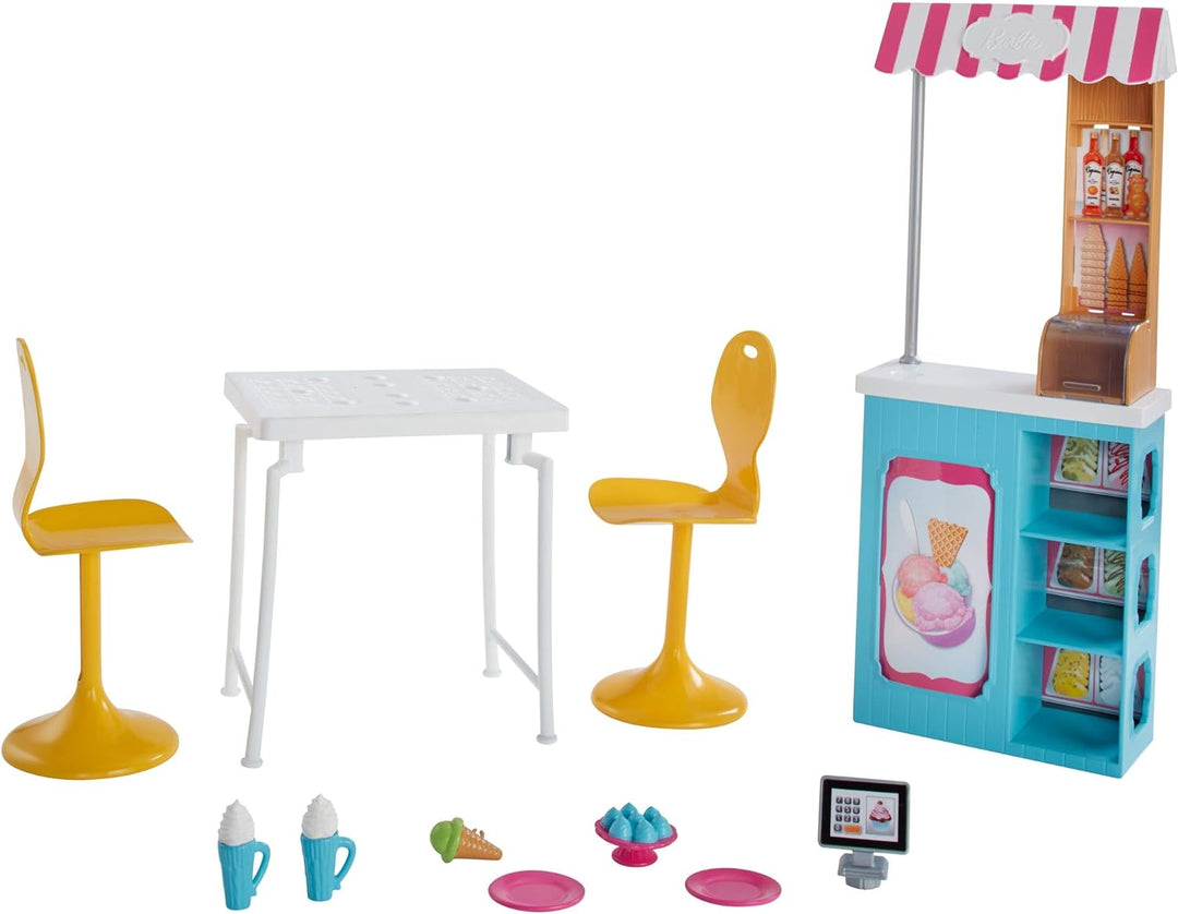Barbie Dolls and Gelato Cafe Playset