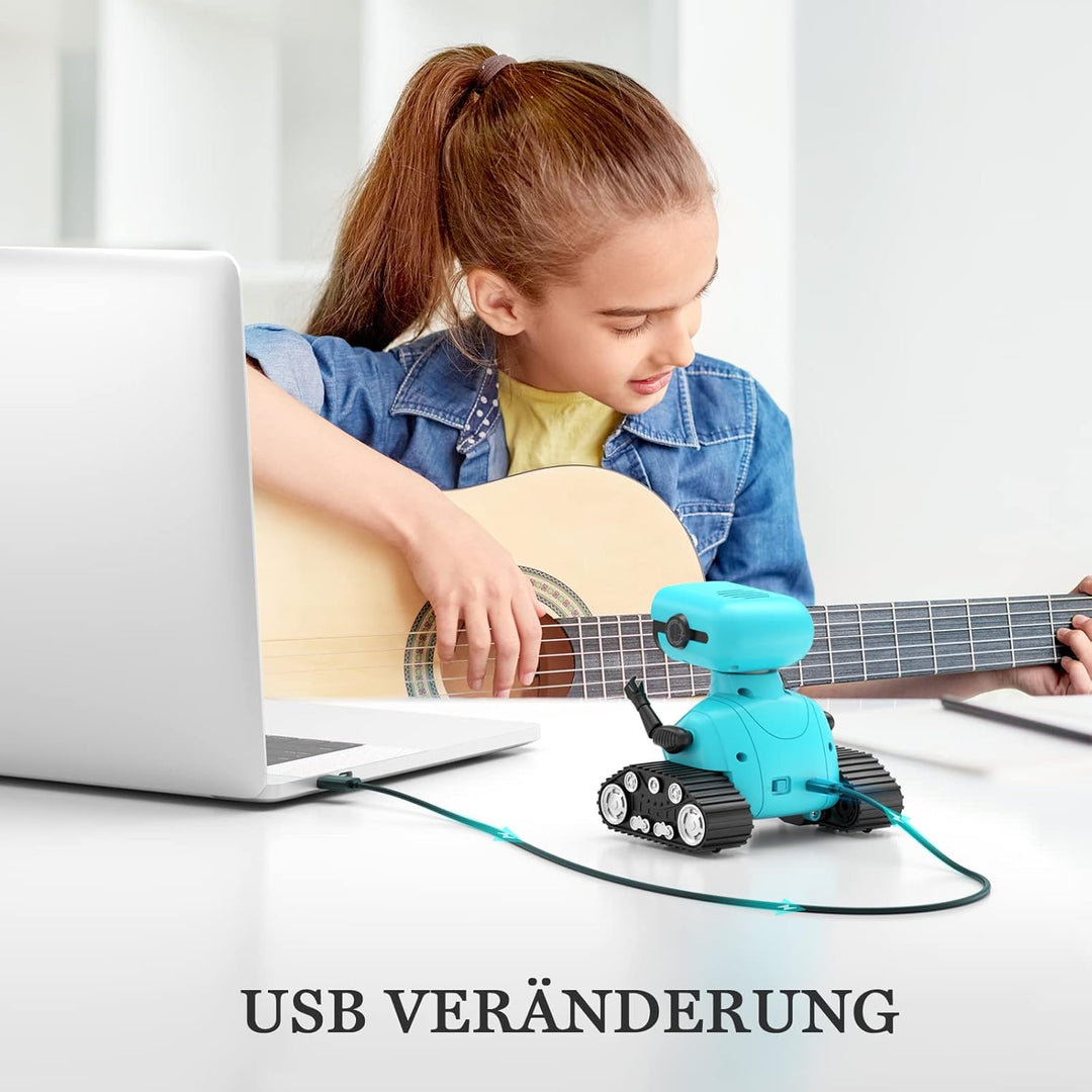 ALLCELE Roboter Kinder Spielzeug, Wiederaufladbares Ferngesteuertes Roboter Spielzeug mit LED-Augen