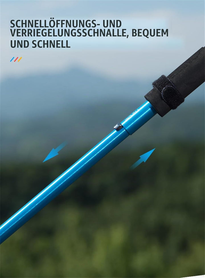 AONIJIE 2-Pack Faltbar Z-Wanderstöcken ultrakompakt Trekkingstöcke für Trekking, Wanderungen, Reisen