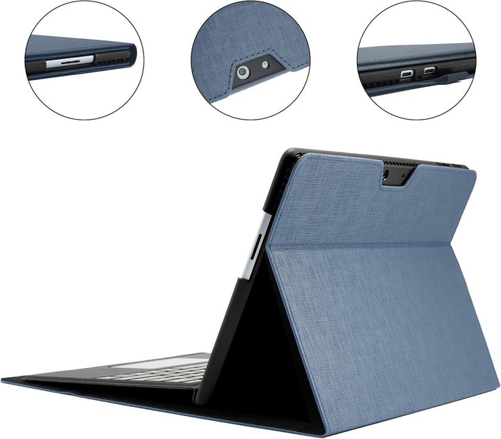 Qymaksom Hülle für Microsoft Surface Pro 9 13 Zoll (2022),Leder Schutzhülle Surface Pro 9 Tasche mit