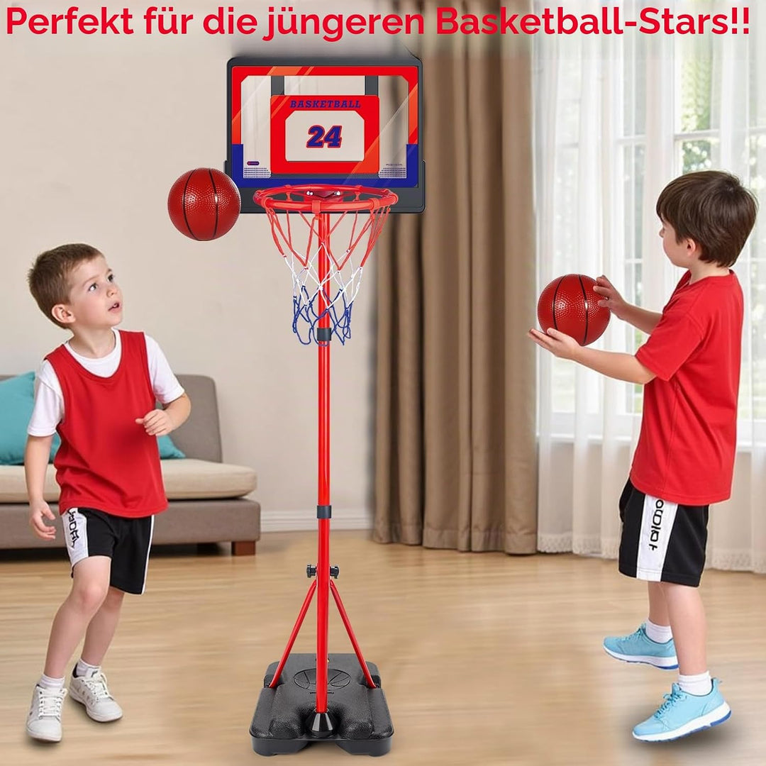 Basketballkorb Indoor Outdoor für Kinder Höhenverstellbar 107cm-189cm, Basketball Korb Set Spielzeug