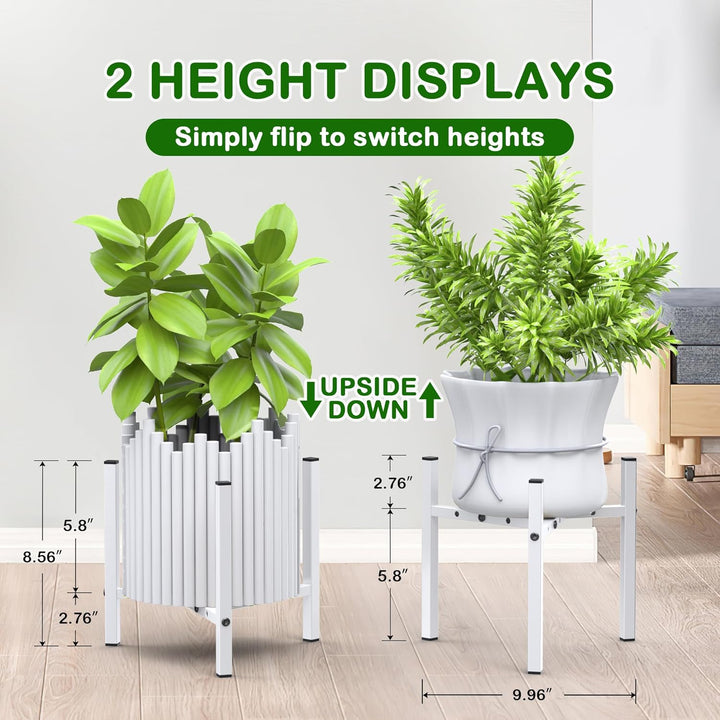 2 Stück Moderne Eisen-Pflanzenständer für den Innen- und Aussenbereich, Keramik, 20-30,5 cm, Garten,