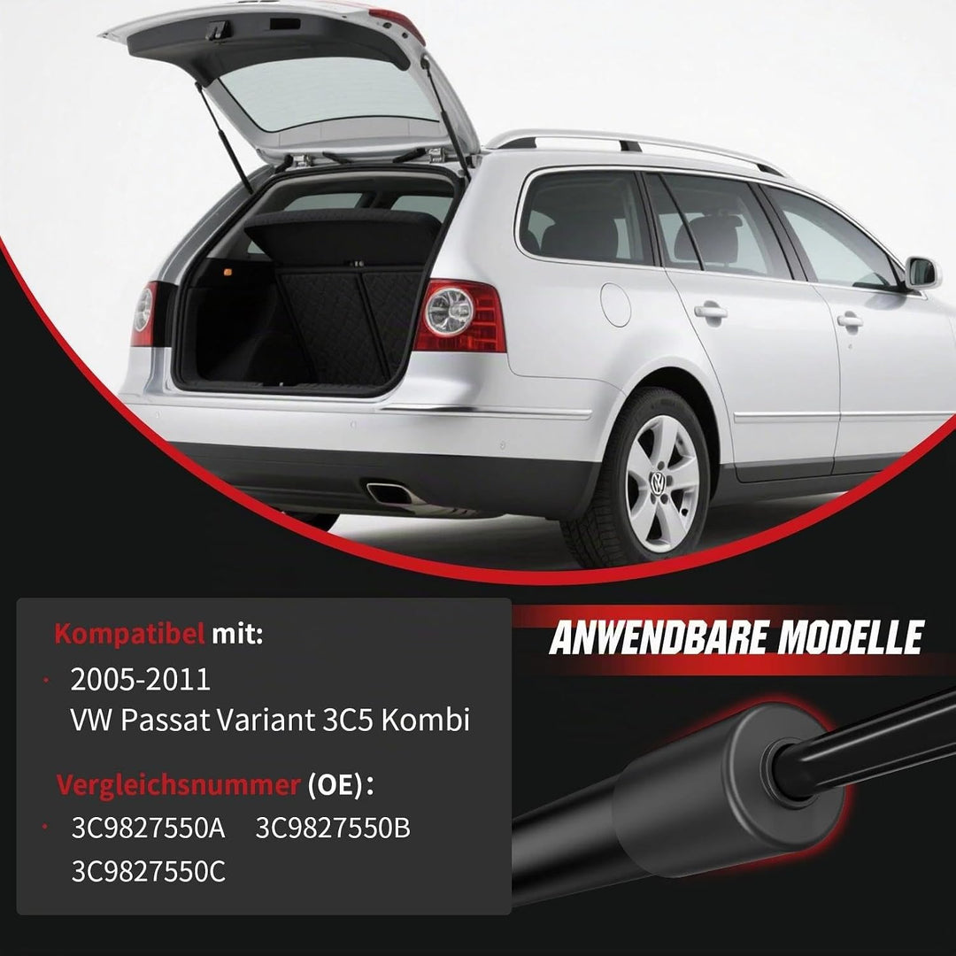 Gasfeder Heckklappe kompatibel mit VW Passat Variant 3C5 (2005–2011), OTUAYAUTO 2 Stück Heckklappend