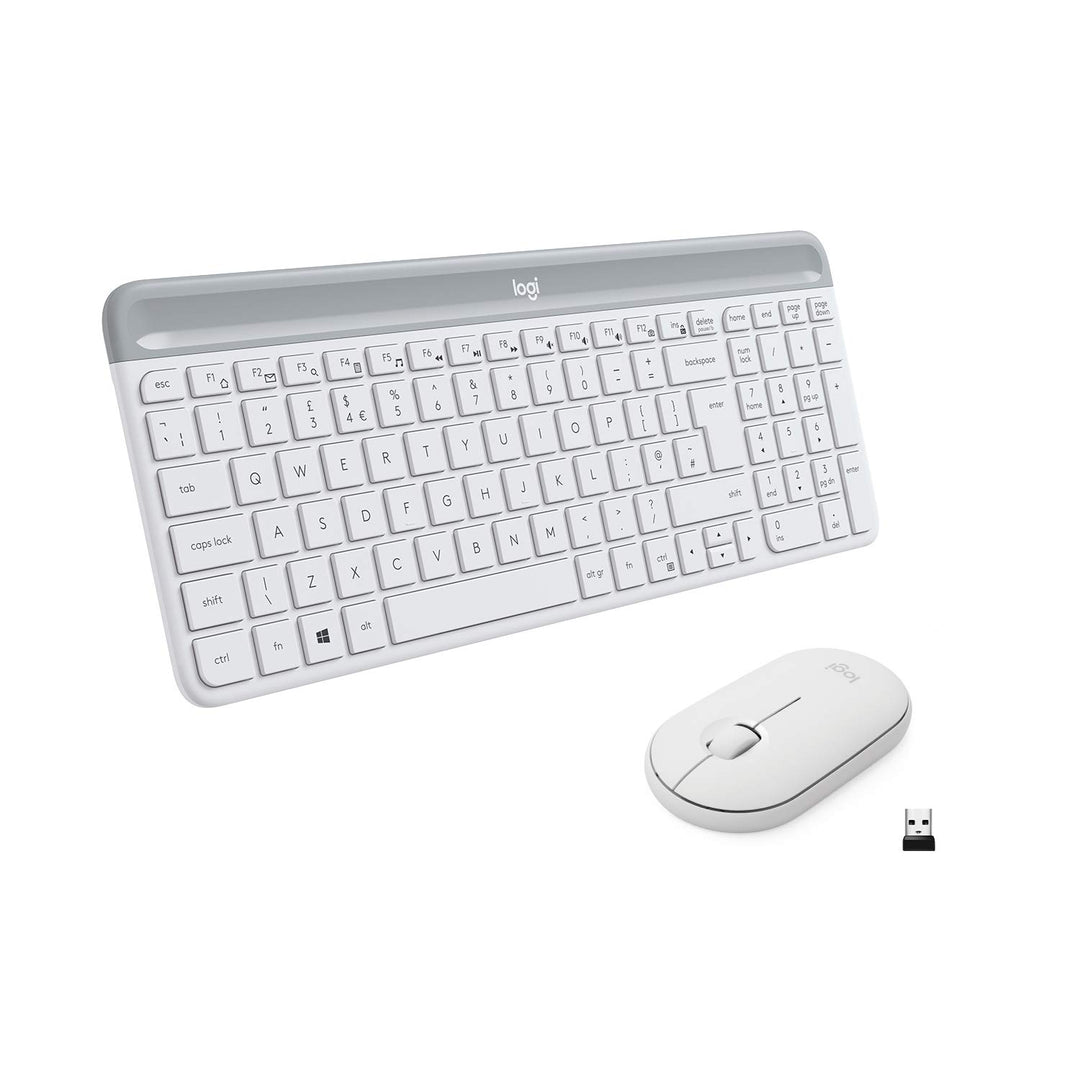 Logitech MK470 Slim Combo Kabelloses Tastatur-Maus-Set, 2.4 GHz Verbindung via Nano-USB-Empfänger, 1