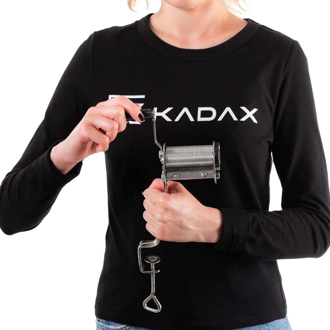 KADAX Manuelle Nudelmaschine mit Handkurbel und Tischklemme, Pastamaschine für hausgemachte Nudeln,