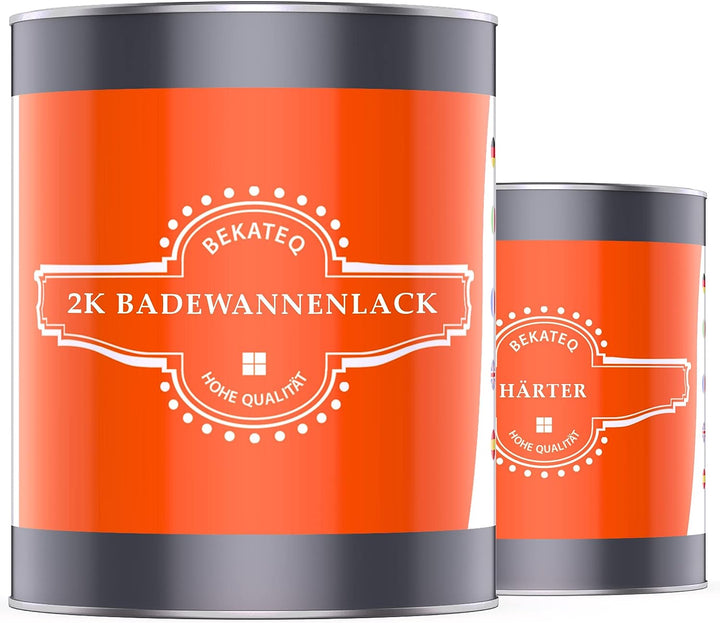 BEKATEQ Badewannenlack 1kg in Hellelfenbein, Badewannenbeschichtung glänzend, 2K PU Badewannenfarbe
