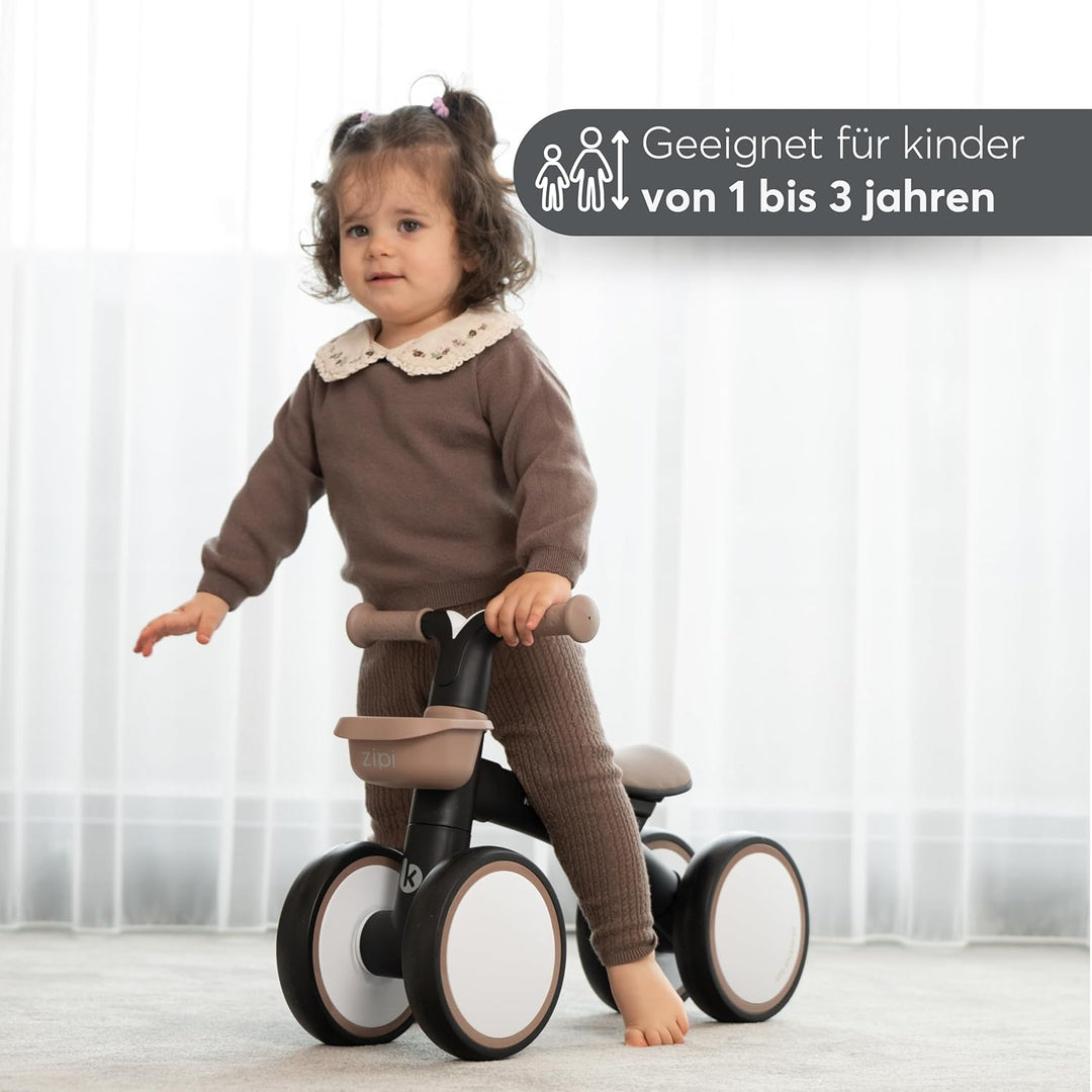 KikkaBoo ZIPI Fahrrad Ohne Pedale, Laufrad mit Korb, Einstellbar, Kinderspielzeug, Baby-Geschenk Gra