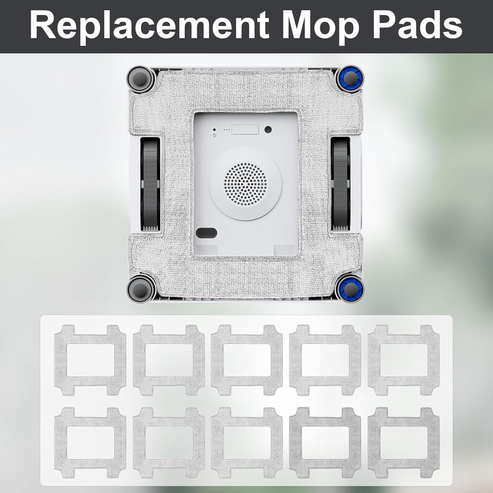 10 Stück Reinigungstuch Ersatz für Ecovacs Winbot W2S / W2S Omni Fensterputzroboter, Ersatztücher Re