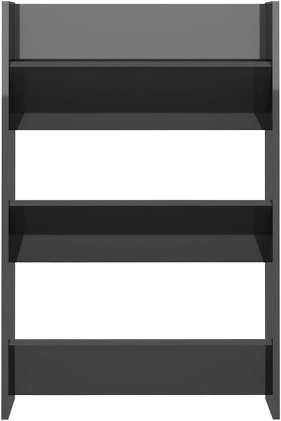 homiuse 2 Stück Wand Schuhschrank 60x18x90 cm mit 3 Kippböden Schuhregal Hochglanz Grau Wandbefestig