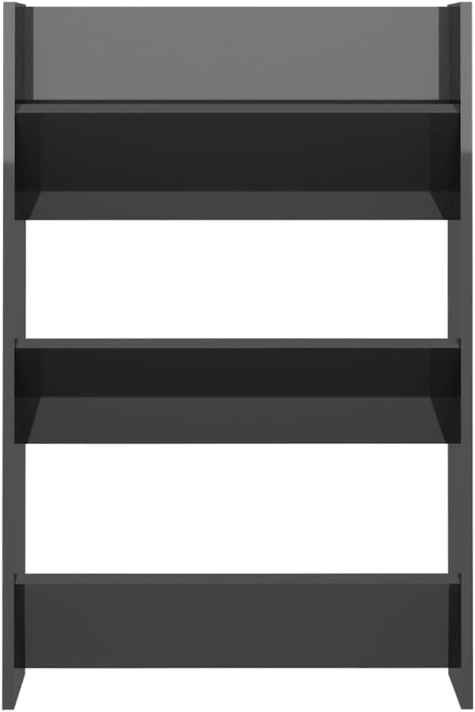 homiuse 2 Stück Wand Schuhschrank 60x18x90 cm mit 3 Kippböden Schuhregal Hochglanz Grau Wandbefestig