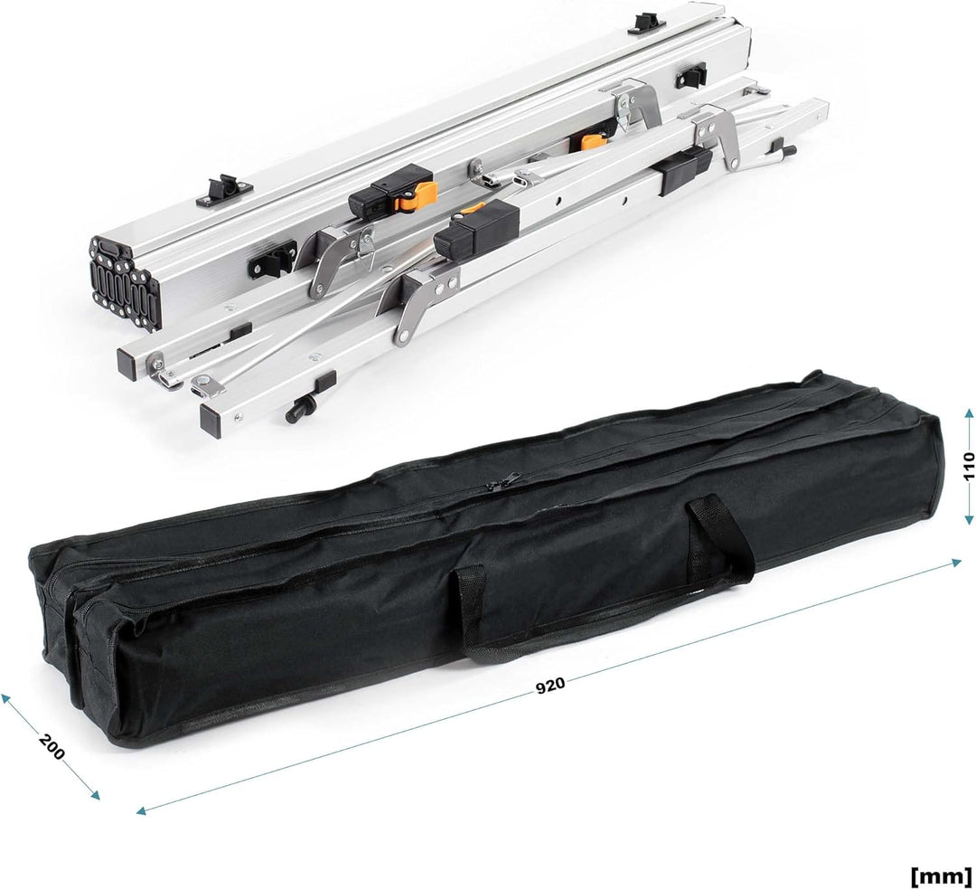 Wiltec Faltbarer Campingtisch 90x53 cm höhenverstellbar Klapptisch aus Aluminium max. 30kg mit aufro