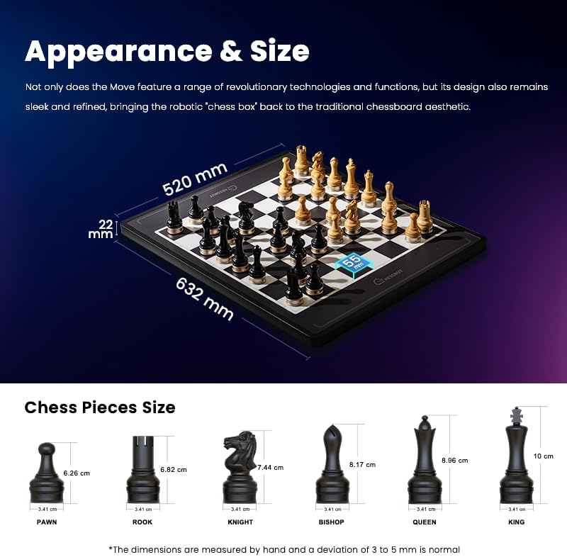 Chessnut Move Roboter-Schachbrett mit voller Stückerkennung, automatisierter Stückbewegung, Sprachst