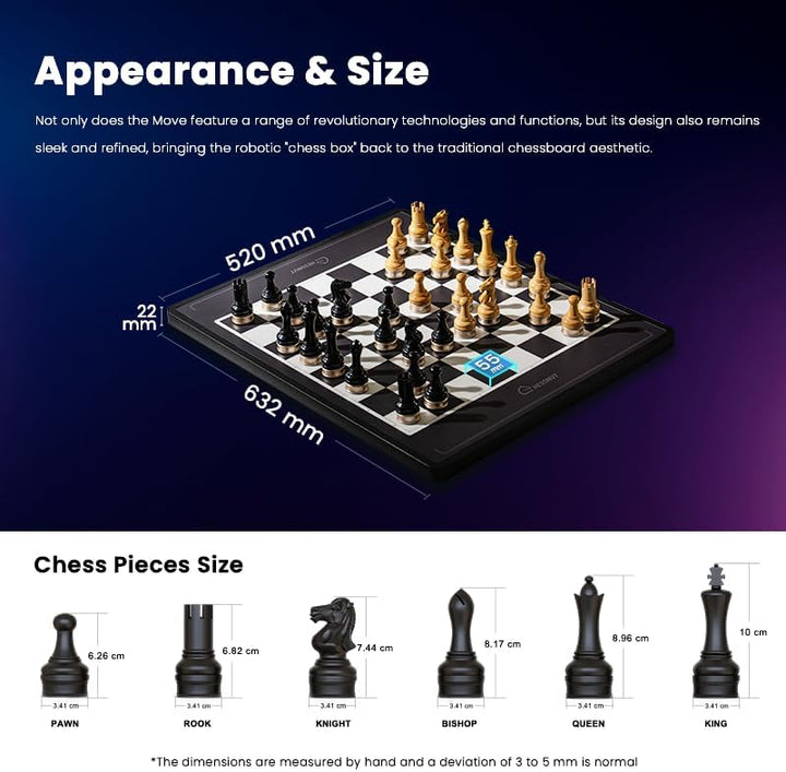 Chessnut Move Roboter-Schachbrett mit voller Stückerkennung, automatisierter Stückbewegung, Sprachst