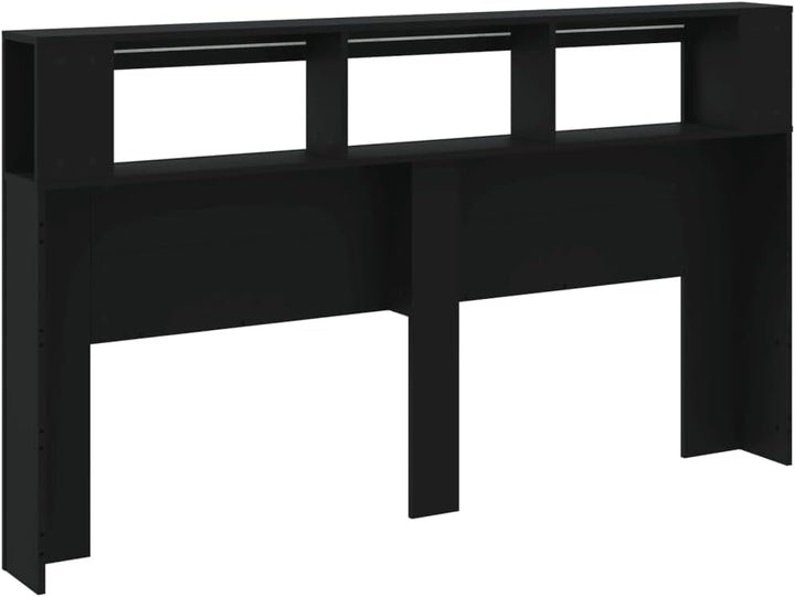 vidaXL LED-Kopfteil Schwarz 180x18,5x103,5 cm Holzwerkstoff