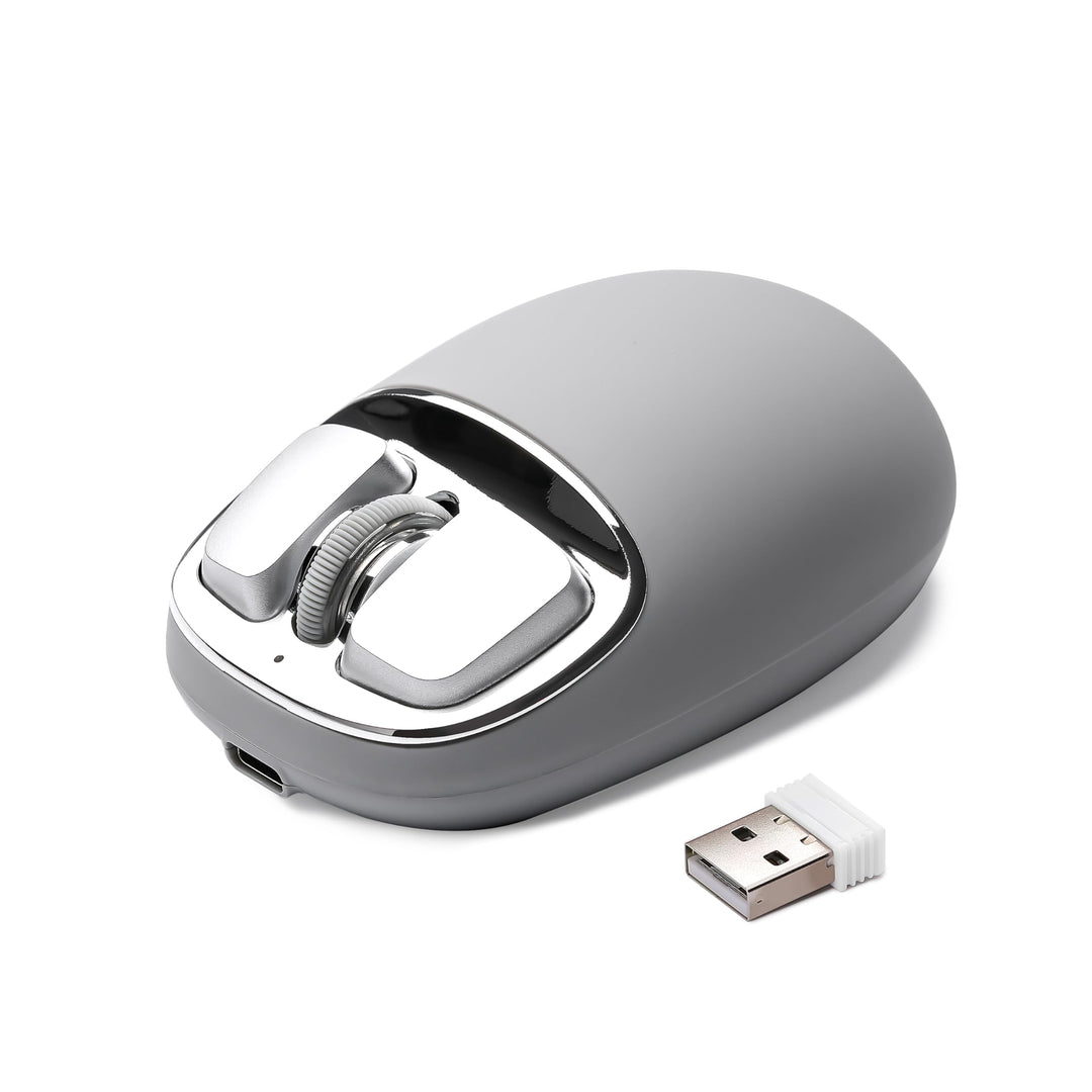 YUNZII C1 Silikon-Funkmaus,Tri-Mode 2,4 GHz/USB-C/Bluetooth Maus, 4800 DPI Optisches Abtastung, 6 Ve