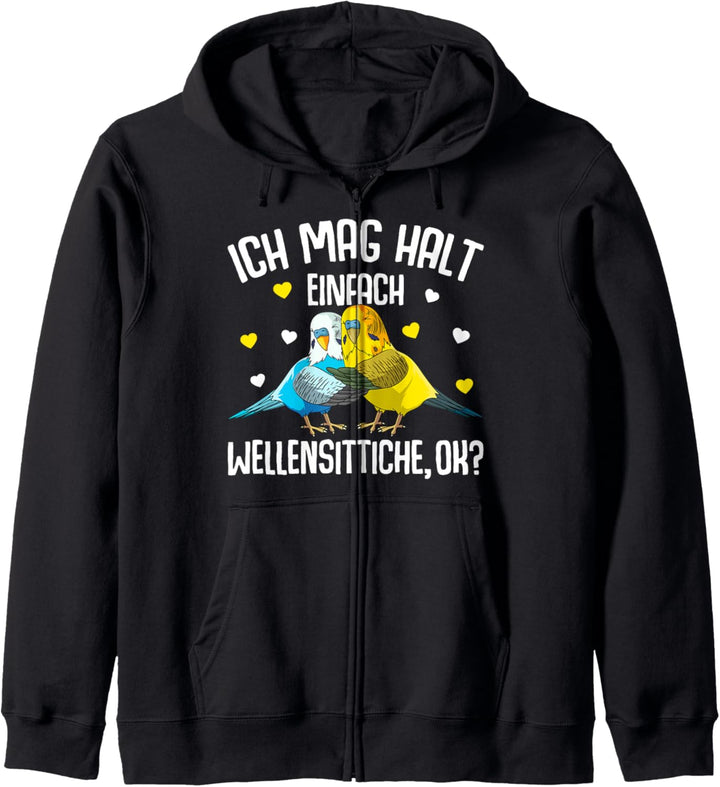 Ich mag halt Wellensittiche Welli Wellensittich Mädchen Kapuzenjacke