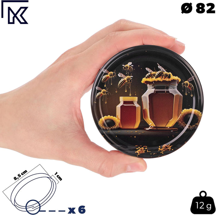 KADAX 10er Set Marmeladengläser 350ml TO82 Honey, Pack of 10, Einmachgläser Vorratsgläser Mason Jar