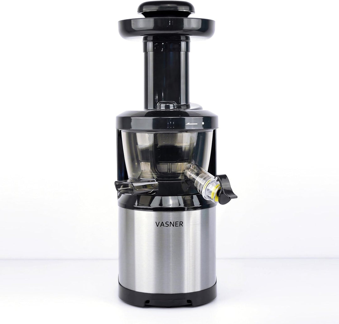 VASNER Entsafter Edelstahl Saftpresse Obstpresse für Säfte aus Obst und Gemüse Slow Juicer