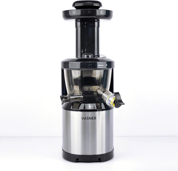 VASNER Entsafter Edelstahl Saftpresse Obstpresse für Säfte aus Obst und Gemüse Slow Juicer