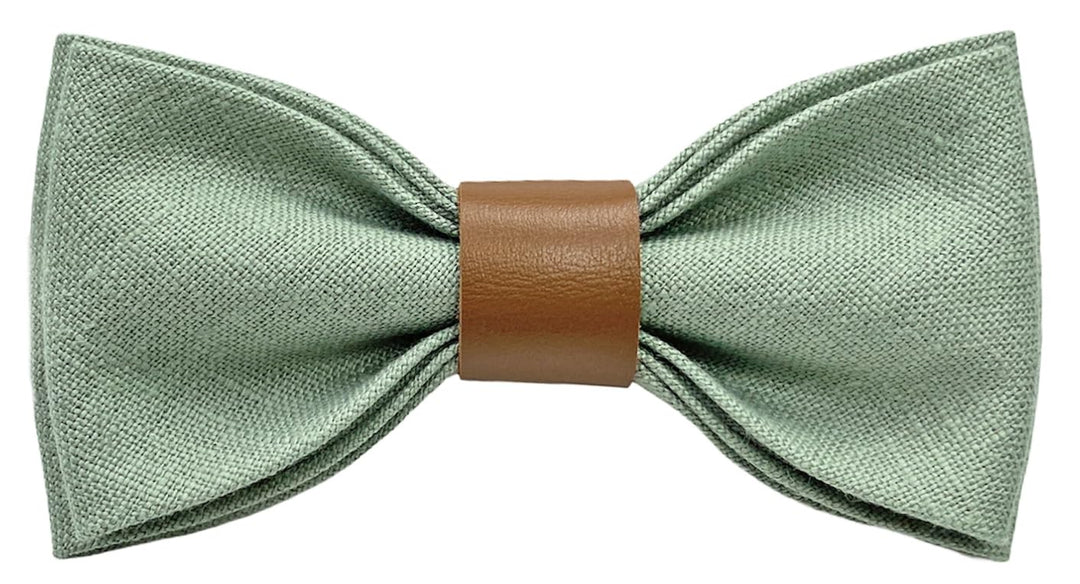 LINILI Leinen Accessoires SET: Fliege, Hosenträger, Einstecktuch, Manschettenknöpfe- Fliege Bereits