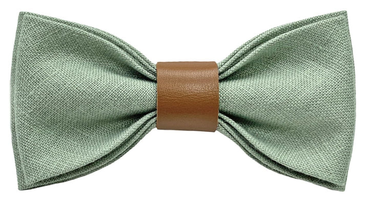 LINILI Leinen Accessoires SET: Fliege, Hosenträger, Einstecktuch, Manschettenknöpfe- Fliege Bereits
