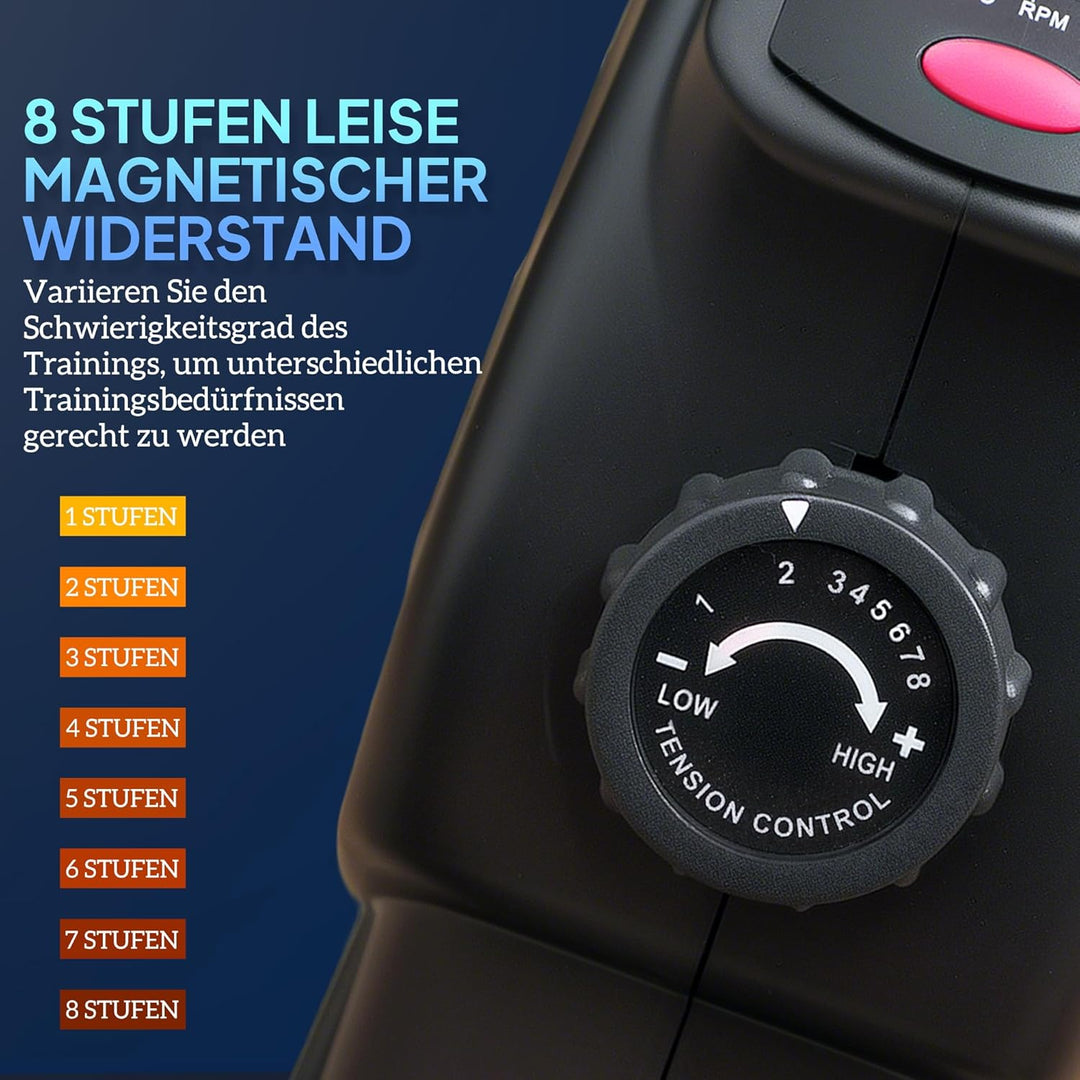 SPORTNOW Pedaltrainer leiser Mini Heimtrainer mit 8 Stufen Magnetwiderstand LCD-Display tragbar Bein