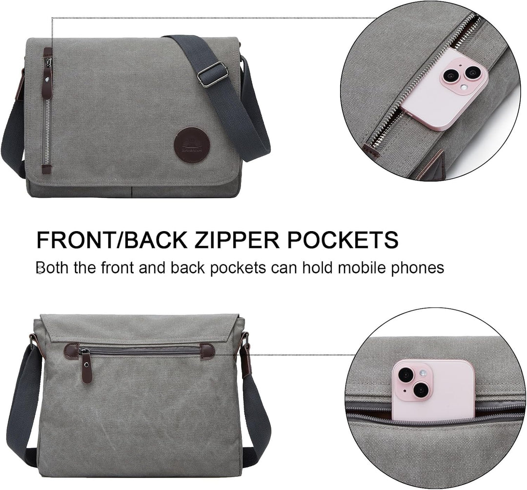 ZHIERNA Umhängetasche Herren für Herren und Damen, Canvas Messenger Bag, Vintage schultertasche für