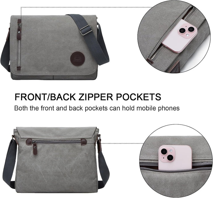 ZHIERNA Umhängetasche Herren für Herren und Damen, Canvas Messenger Bag, Vintage schultertasche für