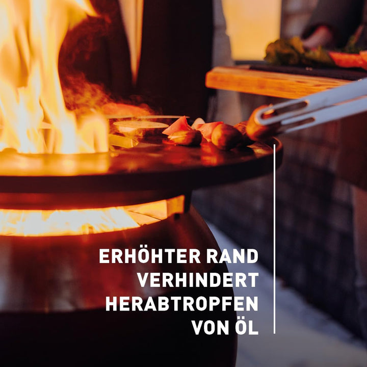 höfats - MOON 45 Plancha - durchgehende Grillplatte aus emailliertem Gusseisen - optimale Wärmespeic