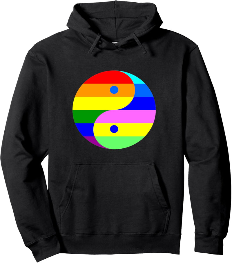 Regenbogen Yin Yang Pullover Hoodie