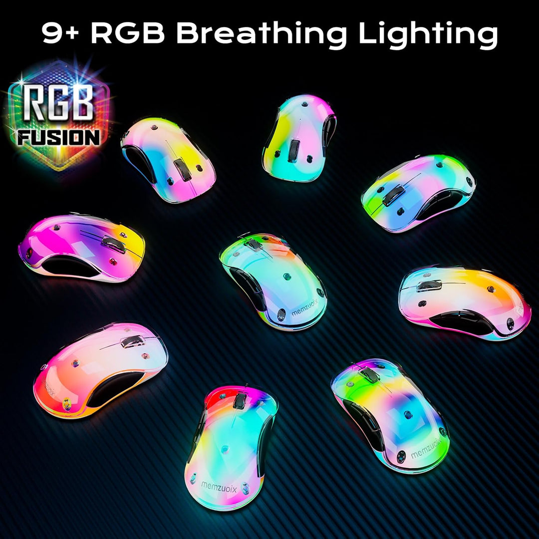 memzuoix LED Kabellose Maus – Wiederaufladbare 2.4G Optische Maus mit Magnetischer Abdeckung, Sanfte
