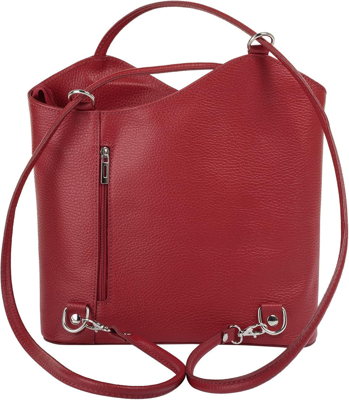 Shopper Rucksack Kombination Echt Leder Damen Made in Italy | 2in1 Handtasche | wandelbare Umhängeta