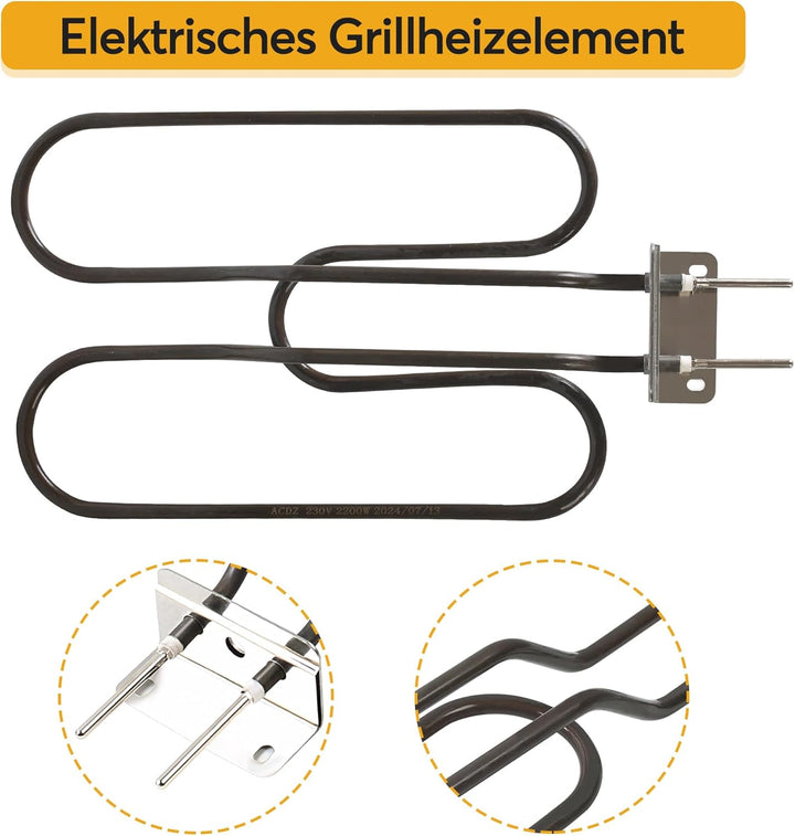 Gemsaya Ersatzteil Heizelemen 80342 80343 65620 für Weber Elektrogrill, 2200W 230V Grill Heizelement