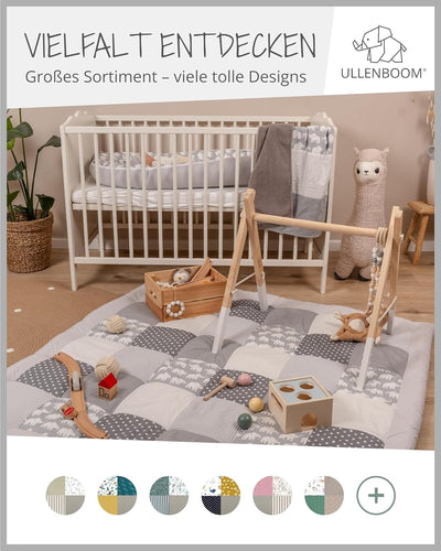 ULLENBOOM Krabbeldecke für Baby 100x100 cm, 100% OEKO-TEX Materialien, Made in EU, Dick & weich gepo