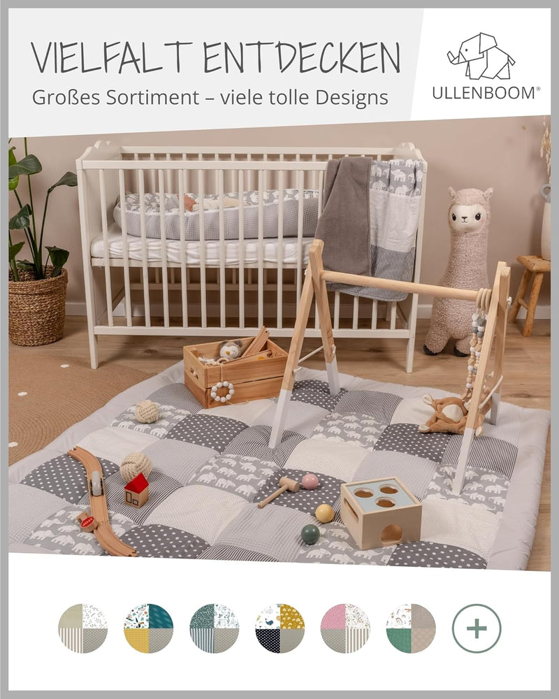 ULLENBOOM Krabbeldecke für Baby 100x100 cm, 100% OEKO-TEX Materialien, Made in EU, Dick & weich gepo