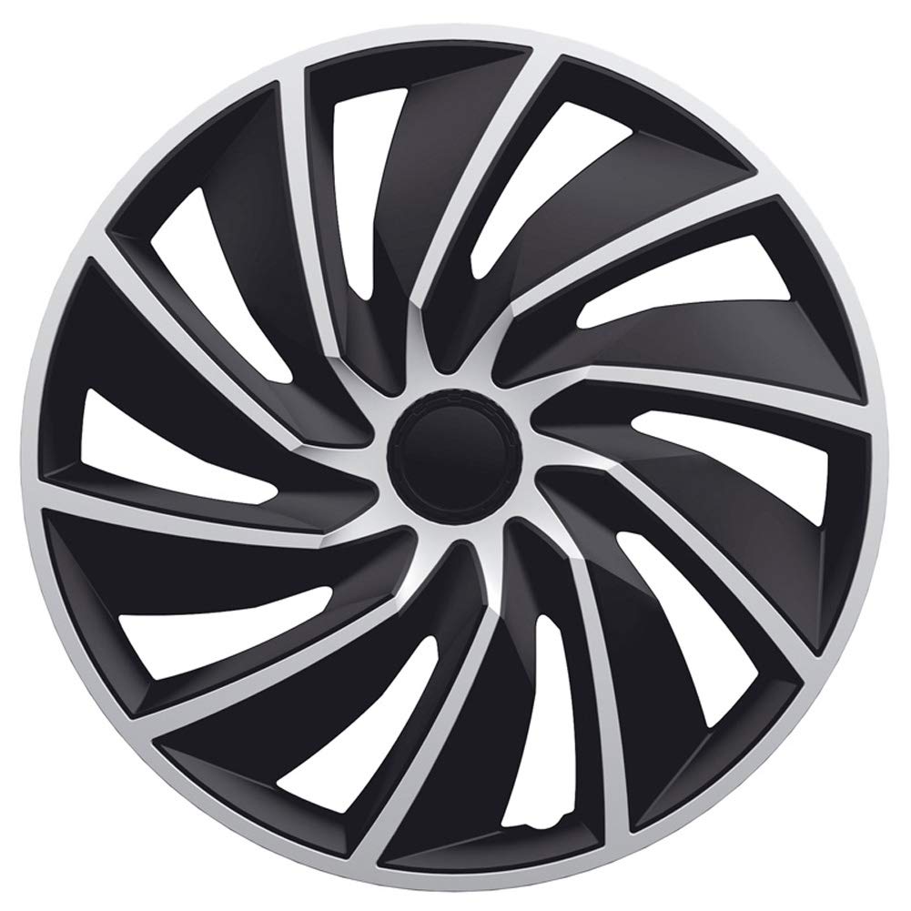 AUTO-STYLE Satz Radzierblenden Turbo 15-Zoll Silber/Schwarz 15-inch, 15-inch