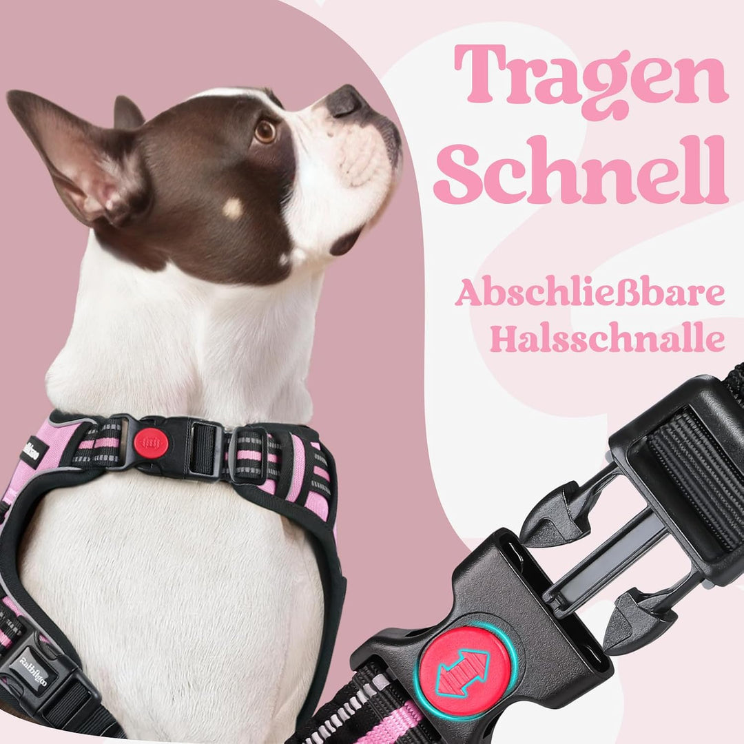 rabbitgoo Hundegeschirr Grosse Hunde, Verstellbare Geschirr Hund ohne Zug &amp; Würgen, Anti Zug Hundege