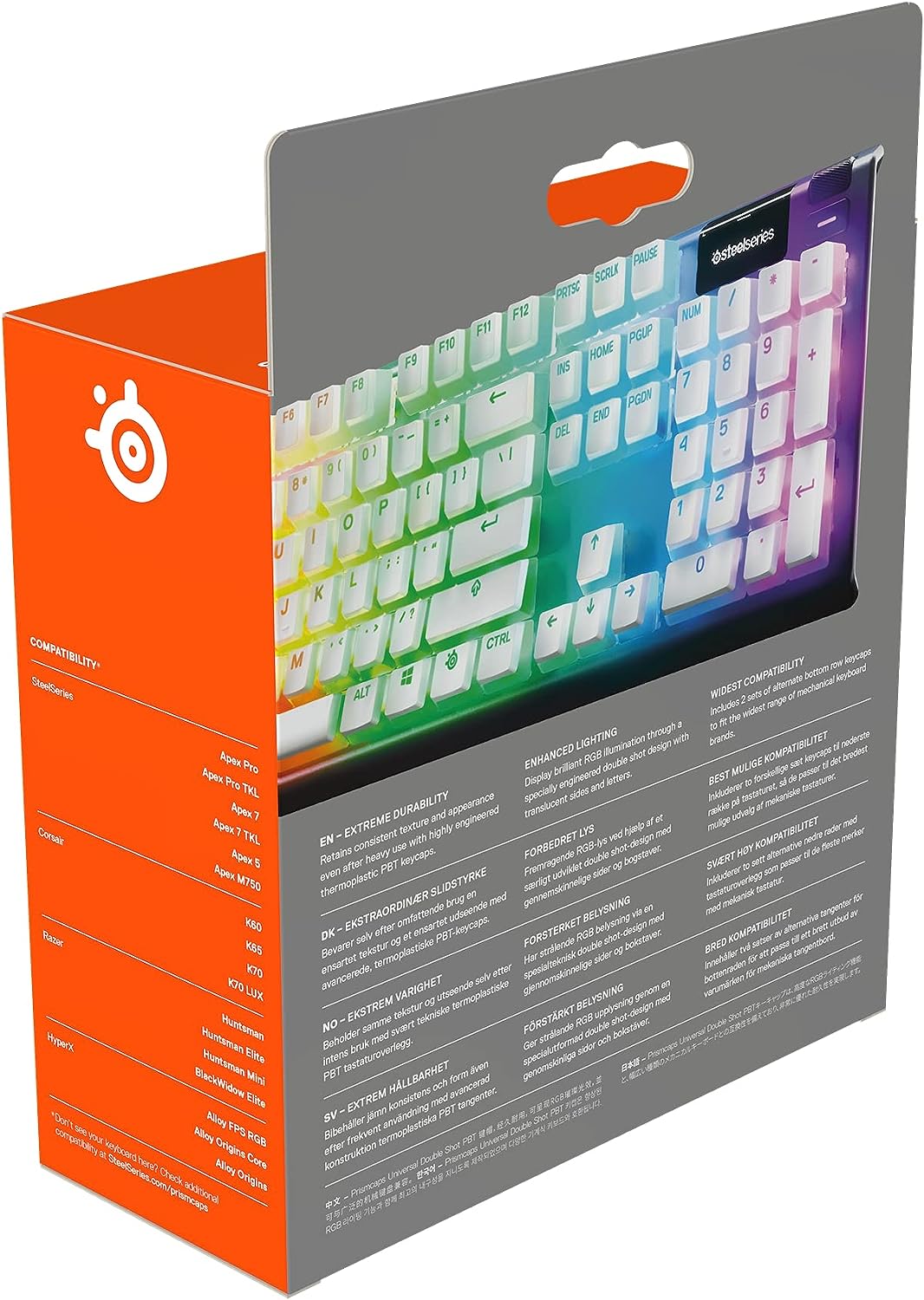SteelSeries PrismCaps – Double-Shot-Tastenset mit „Pudding“-Optik – Kompatibilität mit allen gängige