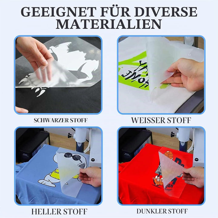 Welacer DTF Transferfolie Papier A3 (29.7cm x 42cm) 100 Blatt DTF Transfer Drucker für T-Shirt, klar