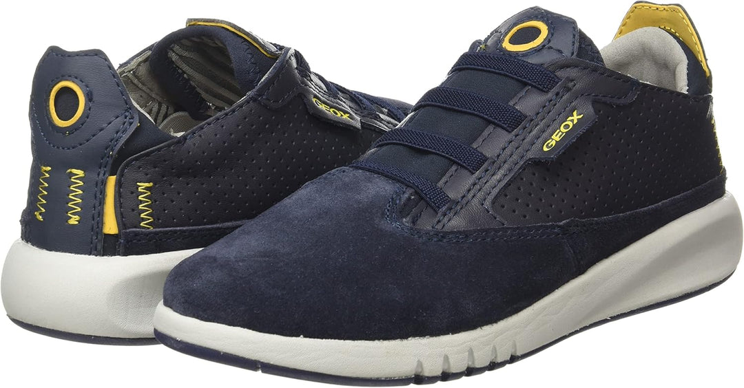 Geox Boy's J Aeranter Chukka Boot 30 EU Navy Ochreyellow, 30 EU Navy Ochreyellow