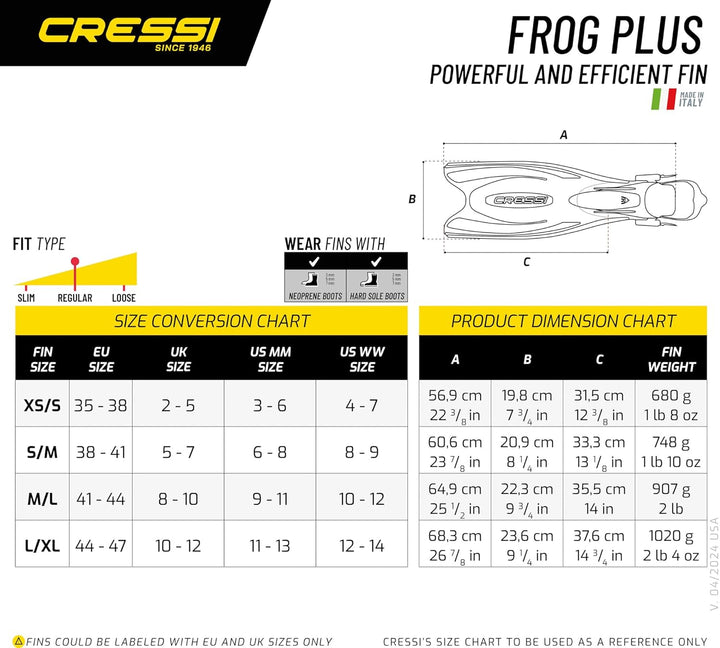 Cressi Frog Plus Tauchflossen Erwachsene XS/S - 36/39 Schwarz/Rosa, XS/S - 36/39 Schwarz/Rosa