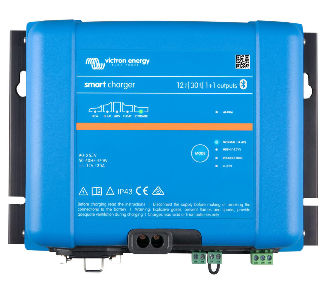 Victron Energy Phoenix Smart IP43 12-Volt 30 Amp 230V (1+1) Output Batterie Ladegerät, Bluetooth 12V